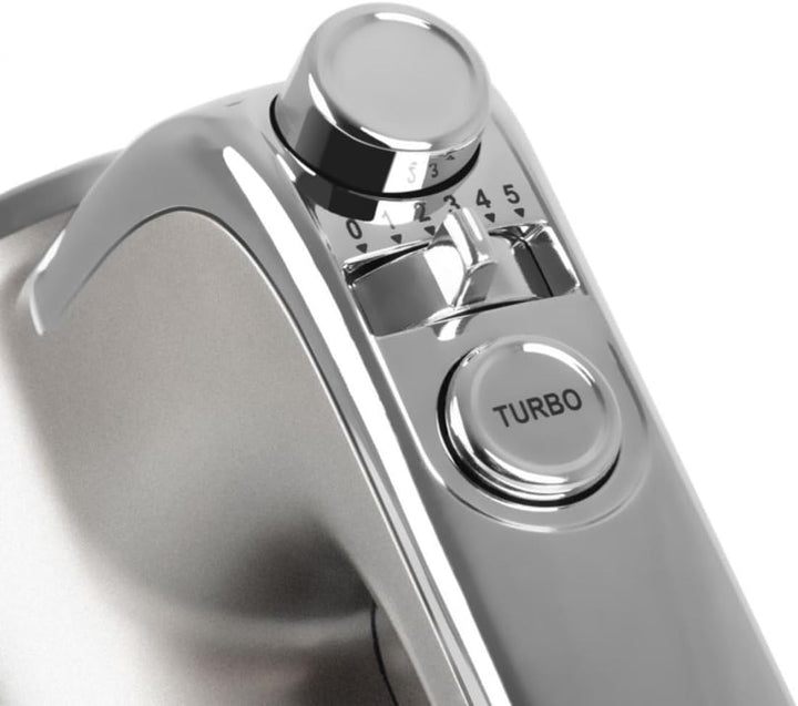 Küchenmaschine R110, Edelstahl, 400 W, 2 Paar Handmixer, Handrührgerät mit 5 Geschwindigkeitsstufen,