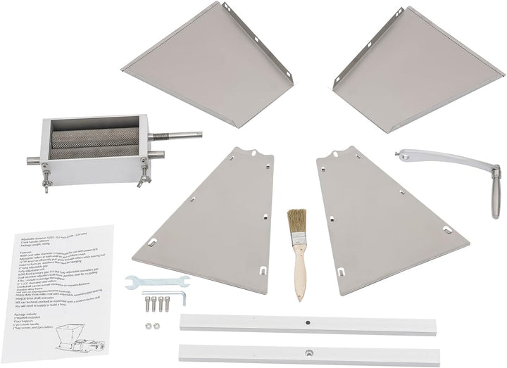 Malzmühle 4L Edelstahl mit Kurbel und Bohrmaschine für Zuhause Silber | Getreidebrecher mit 2 Betrie