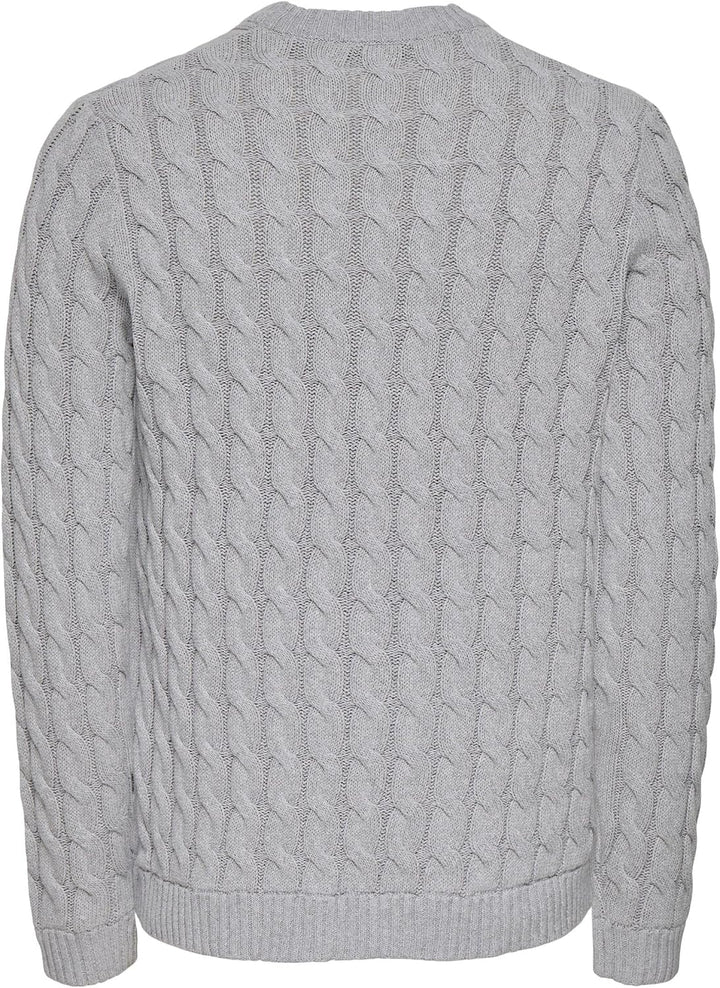 Only &amp; Sons Male Strickpullover ONSKICKER Pullover XS Light Grey Melange, XS Light Grey Melange