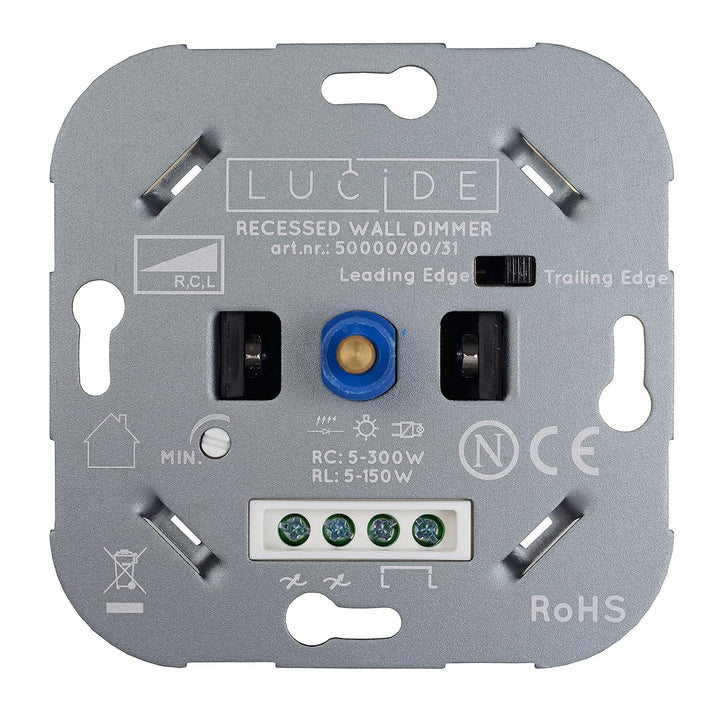 Lucide RECESSED WALL DIMMER NL - Dimmer - 300 Watt 230V - Weiss