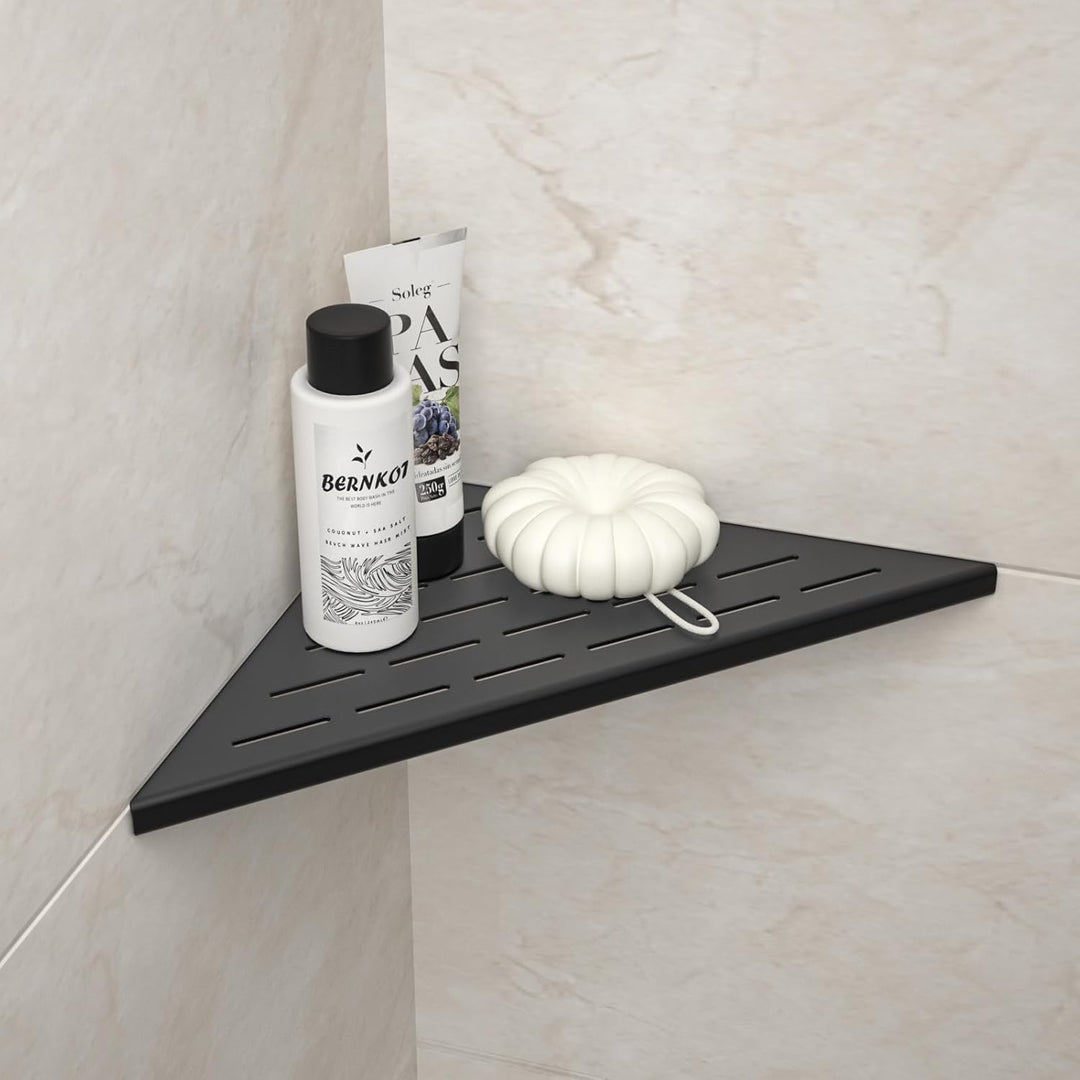 Eck-Duschregal 305mm Mattschwarz, 304 Edelstahl, eingelassenes Eckregal Badezimmer-Duschregal für ge