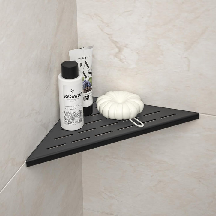 Eck-Duschregal 305mm Mattschwarz, 304 Edelstahl, eingelassenes Eckregal Badezimmer-Duschregal für ge