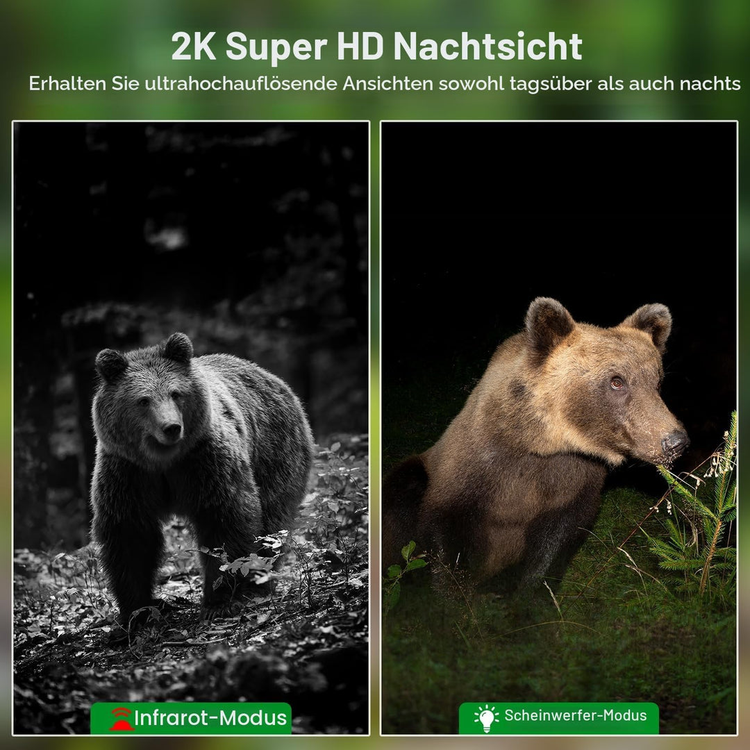 Lemnoi 4G LTE Solar Wildkamera mit Bewegungsmelder, Akku Wildkamera mit SIM Karte Preinstalliert und