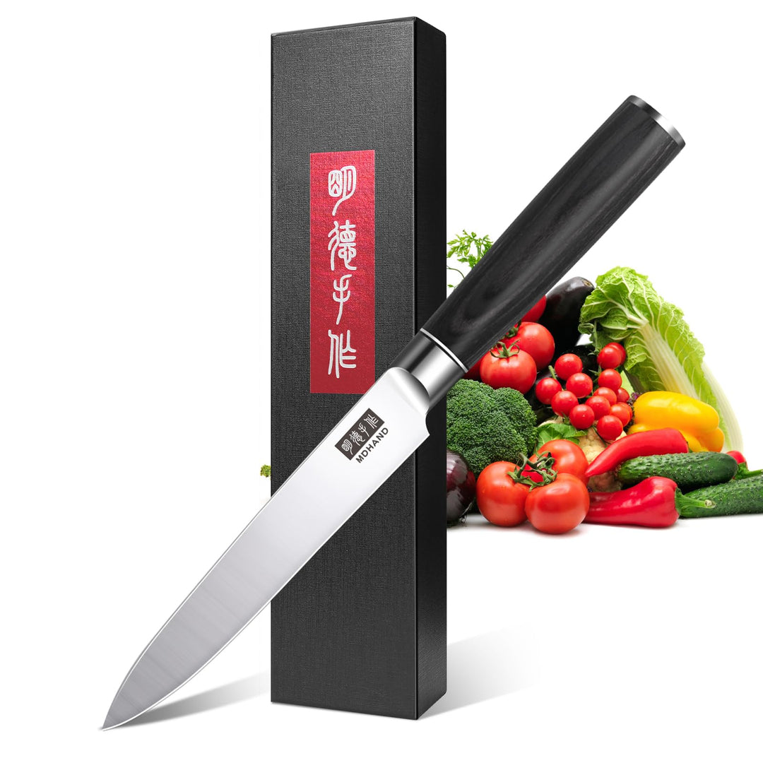 MDHAND Obstmesser Kochmesser Allzweckmesser Profi 13 cm Scharf Küchenmesser Chefmesser aus rostfreie