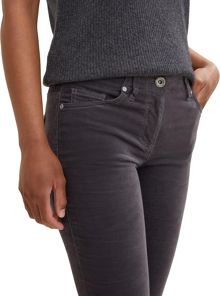 TOM TAILOR Damen Alexa Slim Samthose 34W / 32L 15417 - Evident Anthracite, 34W / 32L 15417 - Evident