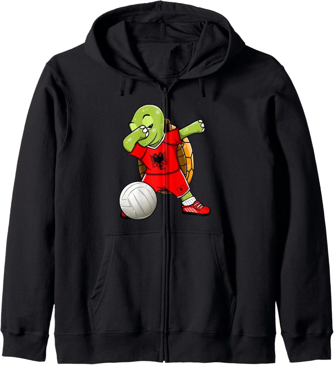 Dabbing Schildkröte Albanien Volleyball Albanische Flagge Kapuzenjacke