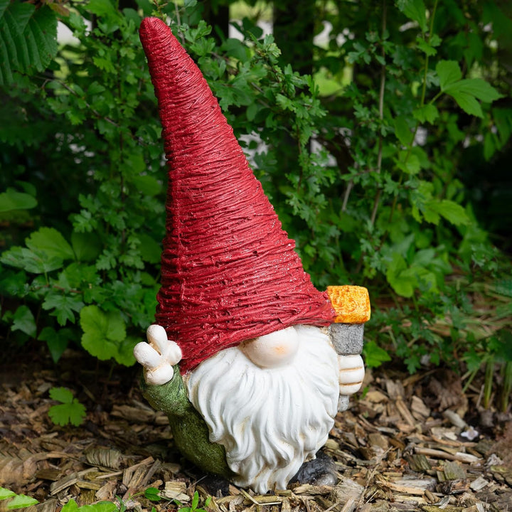 Lemodo Wichtel mit Vogelhaus | Weihnachtswichtel aus Magnesia | Wichtel Figur 42,5 cm hoch | Tomte m
