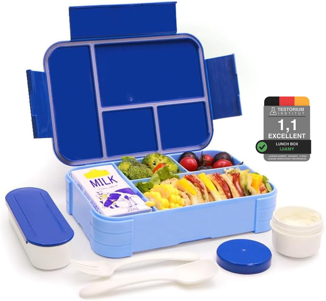 IJIAMY Brotdose Kinder mit Fächern, Bento Box Kinder, Auslaufsicher Lunchbox Kinder, Brotbox für Mäd
