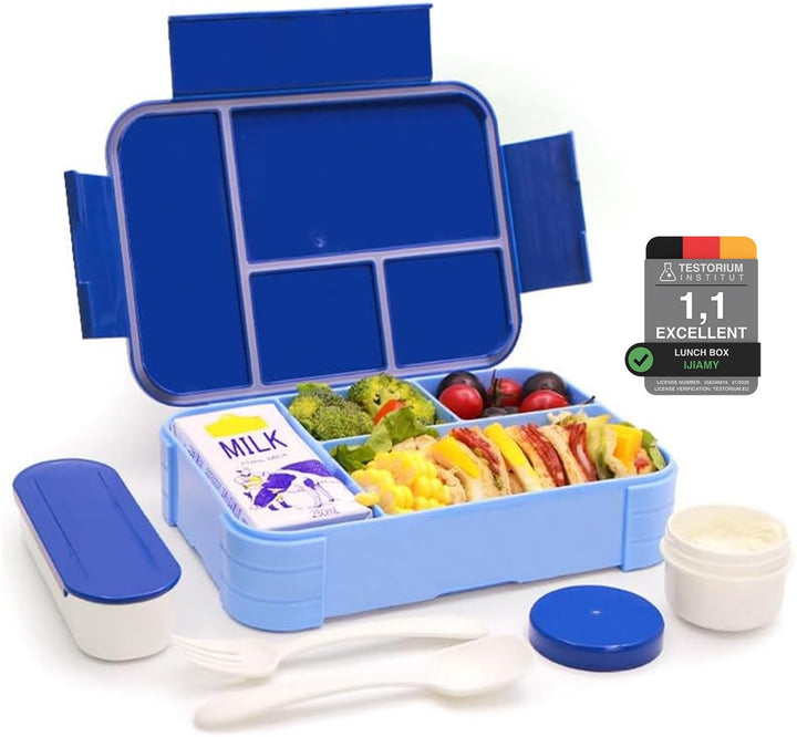 IJIAMY Brotdose Kinder mit Fächern, Bento Box Kinder, Auslaufsicher Lunchbox Kinder, Brotbox für Mäd