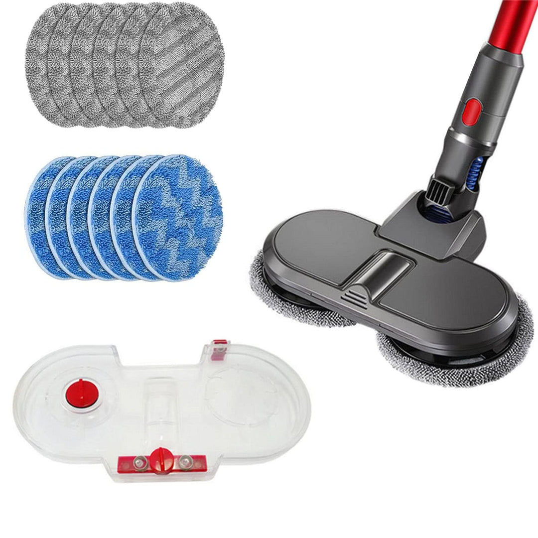 GYing 1 elektrische Wischkopfbürste + 12 Wischmopps + 1 geteilter Wassertank für Dyson V11 V10 V8 V7