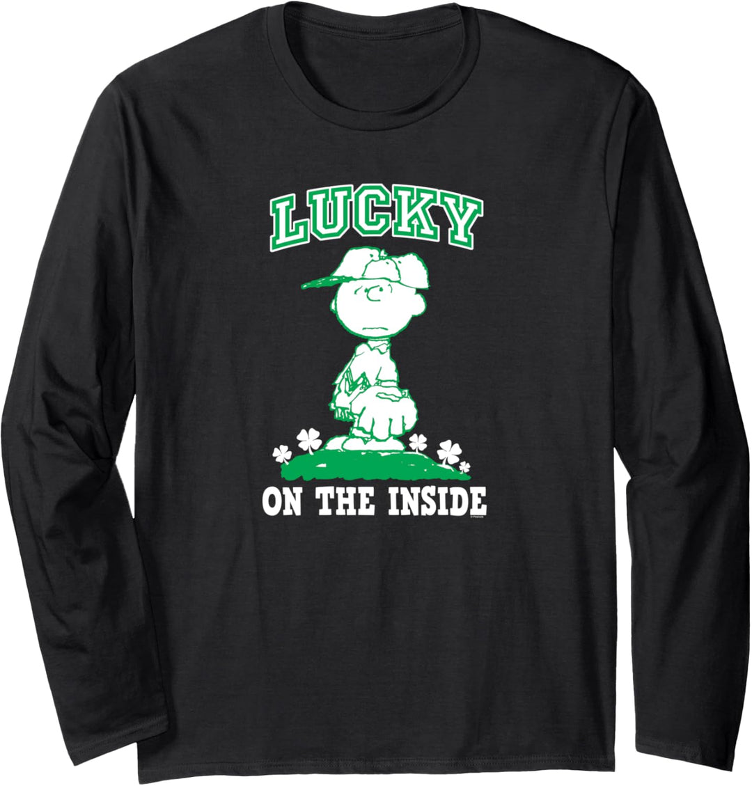 Peanuts St Patrick's Day Glück im Inneren Langarmshirt