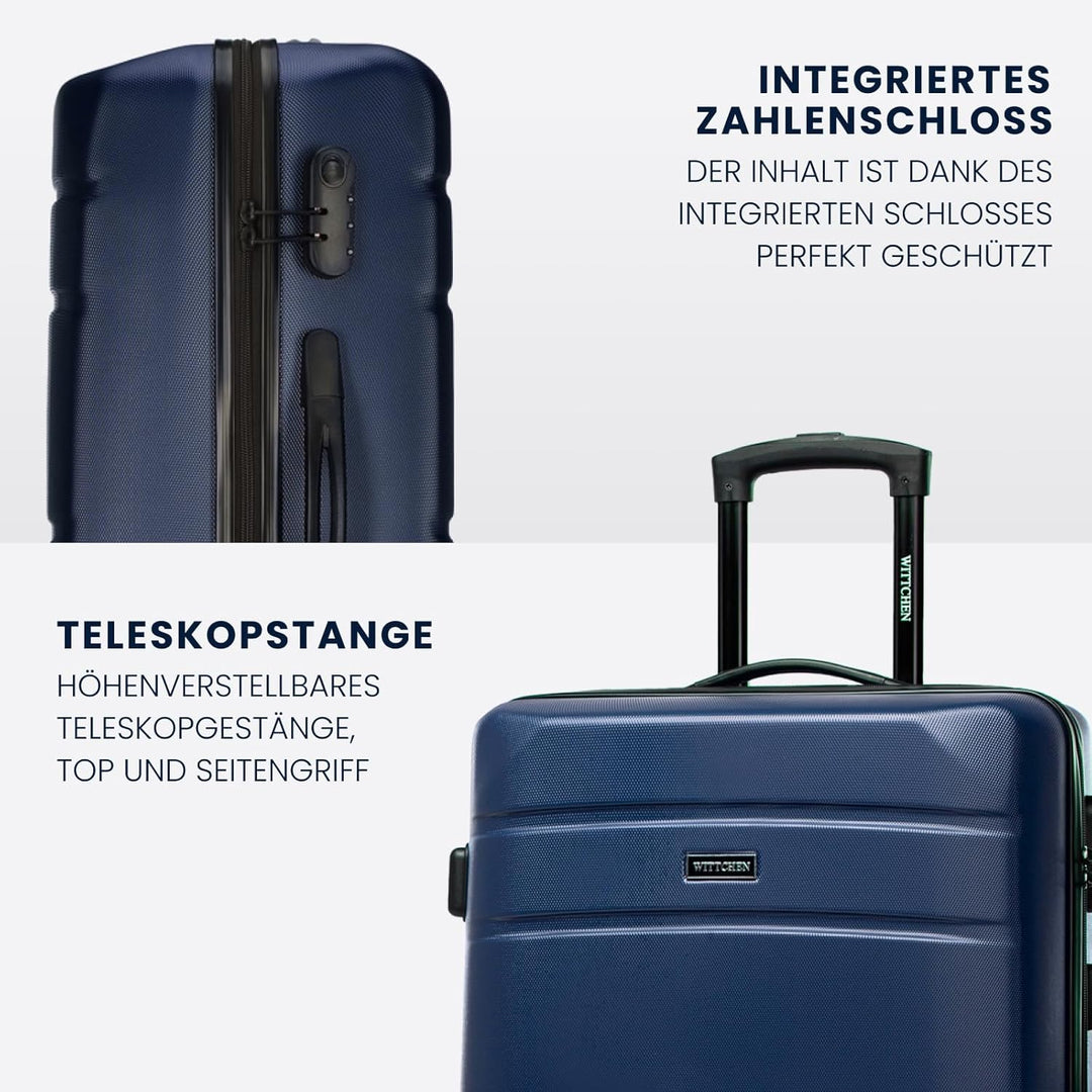 WITTCHEN Globe Line Grosser Koffer Trolley Reisekoffer aus ABS Hartschale 4 Rollen Zahlenschloss | G