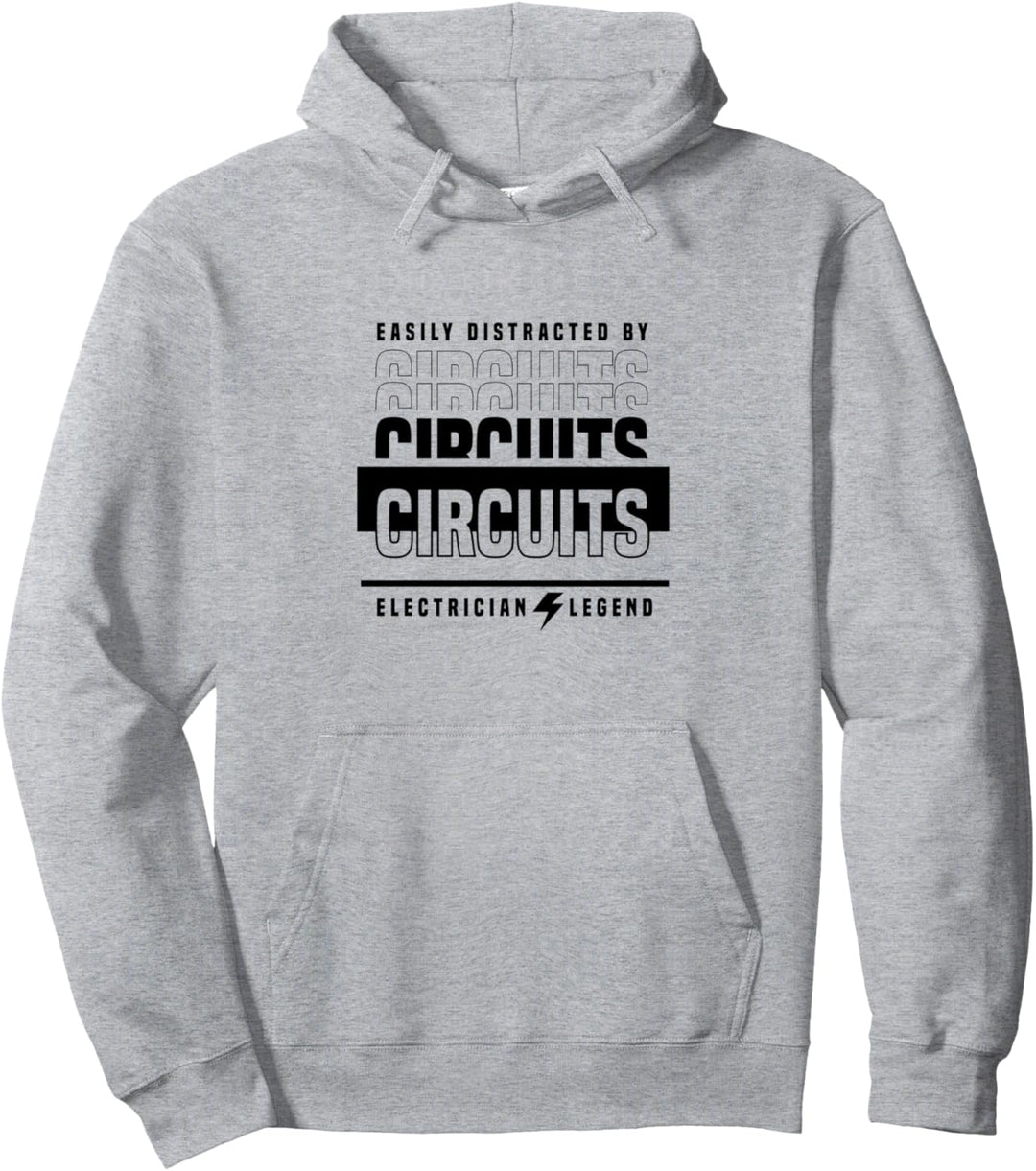 Abgelenkt durch Stromkreise Elektroniker für Elektrotechnik Pullover Hoodie