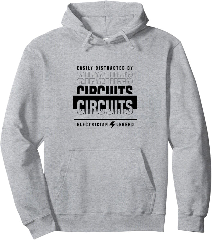 Abgelenkt durch Stromkreise Elektroniker für Elektrotechnik Pullover Hoodie