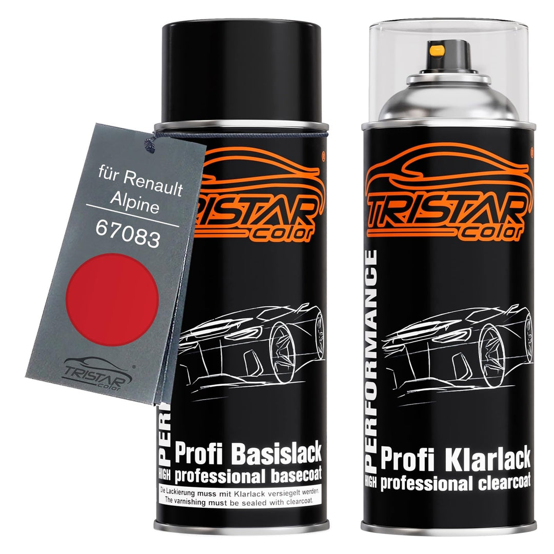 TRISTARcolor Autolack Spraydose für Renault/Alpine 67083 Rouge 705 +1K | Red 705, Set aus Basislack