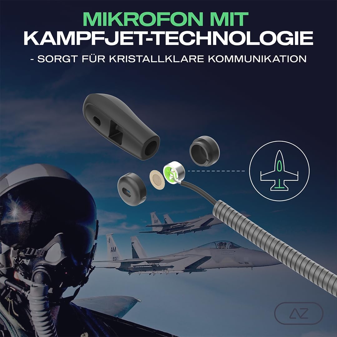 AceZone A-Spire - ANC-Gaming-Headset, Aktive Geräuschunterdrückung, Mikrofon mit Geräuschunterdrücku
