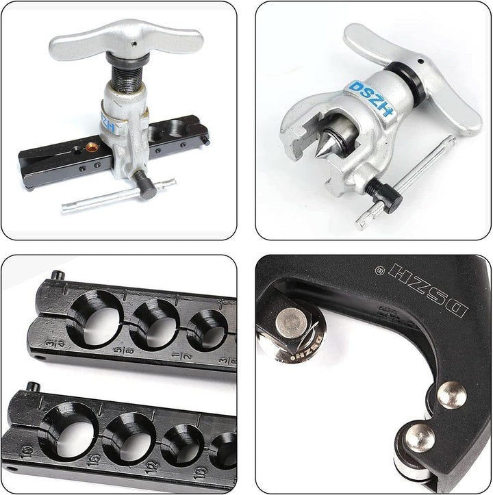 MorNon Bördelgerät 45 Grad Doppelt und Einfach Bremsleitung Rohr Set mit Biegezange Bördeln Werkzeug