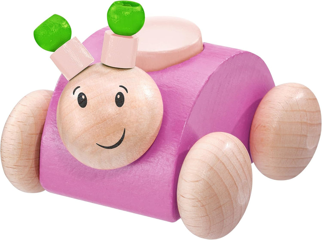 Rollina, 61072 rosa, Greifling mit Quietsche aus Holz, 7,5 cm