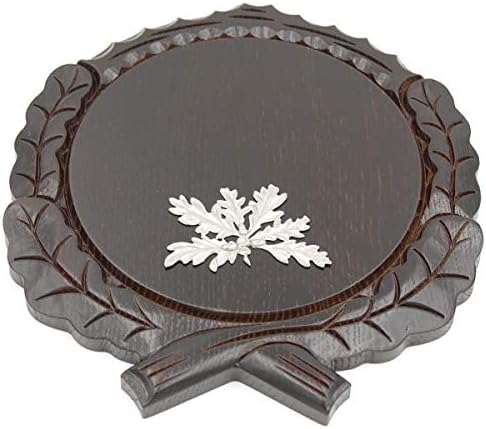 GTK Set Keilerschild geschnitzt dunkel AF 19 cm mit 1 Stück 6-blättrigen Eichenlaub Deckblatt Keiler