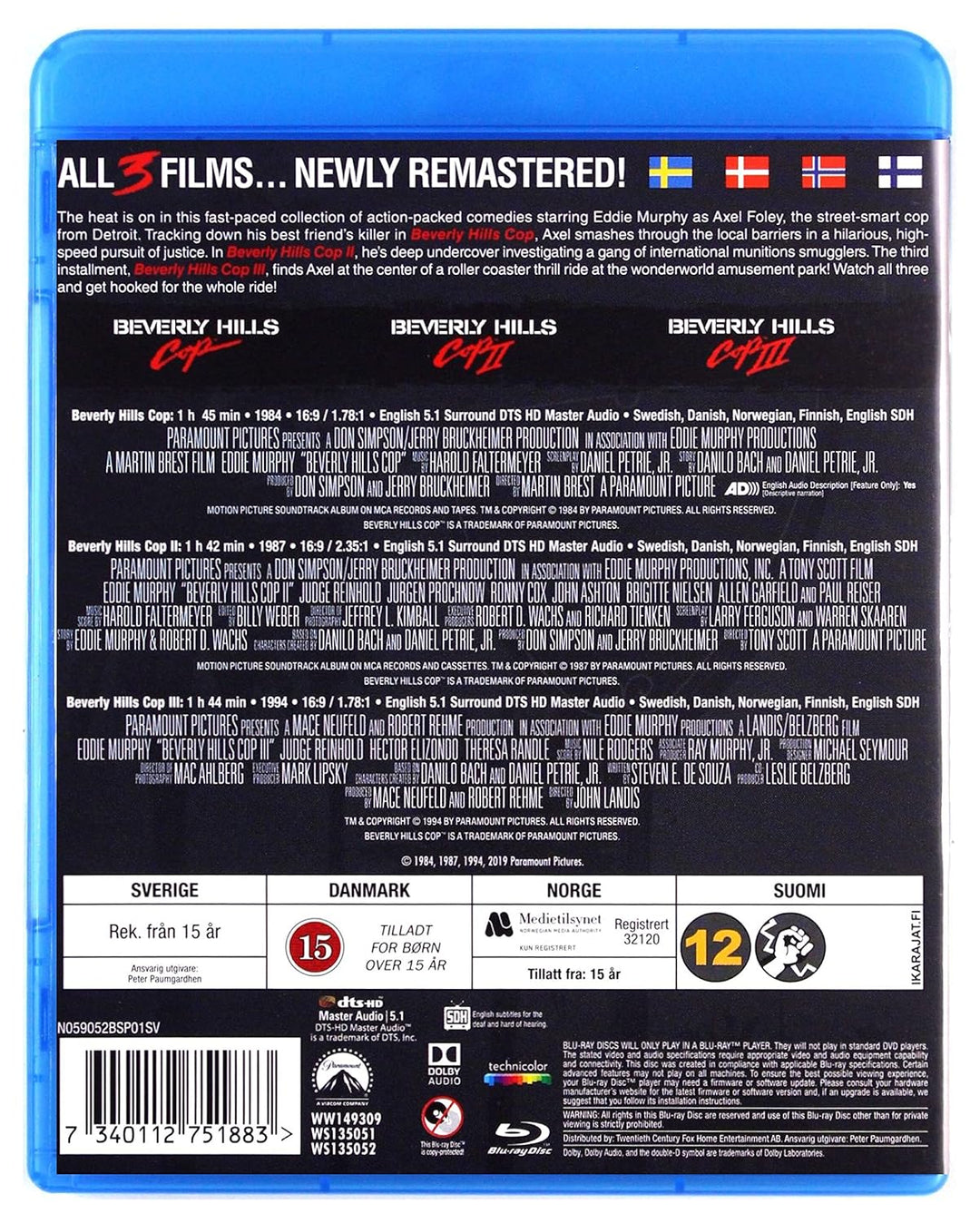 Beverly Hills Cop 1-3 Box-Set, Blu-ray