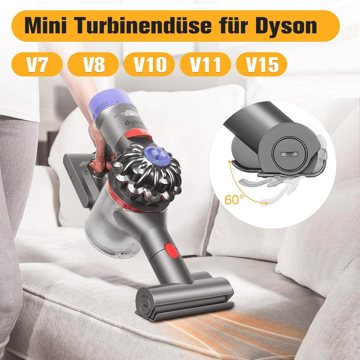 Mini Turbinendüse für Dyson V7 V8 V10 V11 V15 Bürste Ersatzteile Bürstenrolle Zubehör Ersatzbürste f