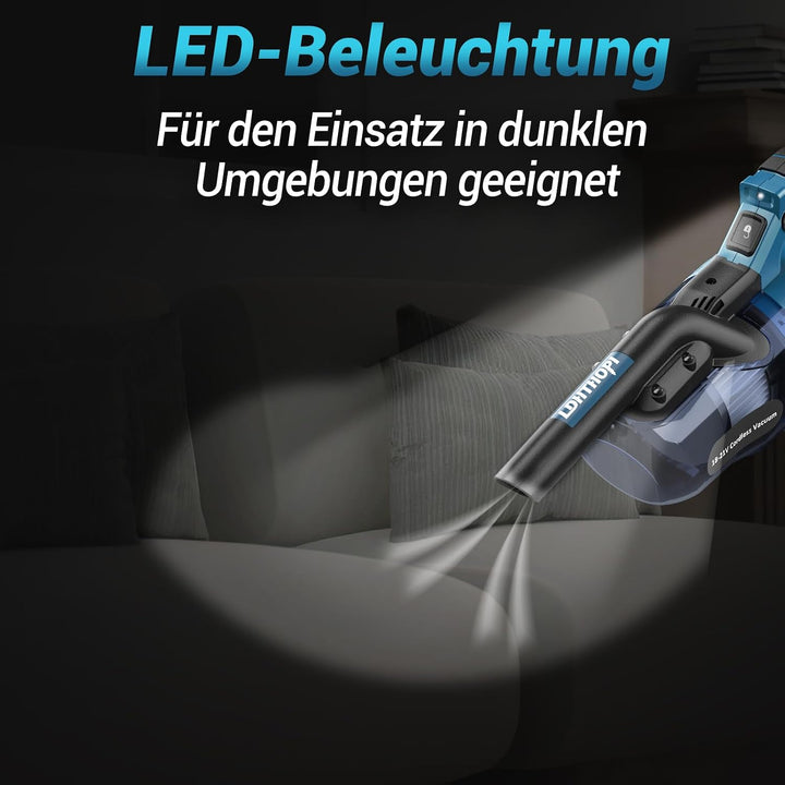 LDHTHOPI Akku Staubsauger für Makita 18V,20000 Pa Starke Saugleistung,Leichter Staubsauger mit HEPA-