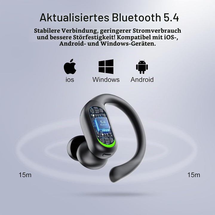Bluetooth Kopfhörer Sport, 2026 Sport Ohrhörer für Arbeit &amp; Fitness, 60h Spielzeit Kopfhörer Kabello