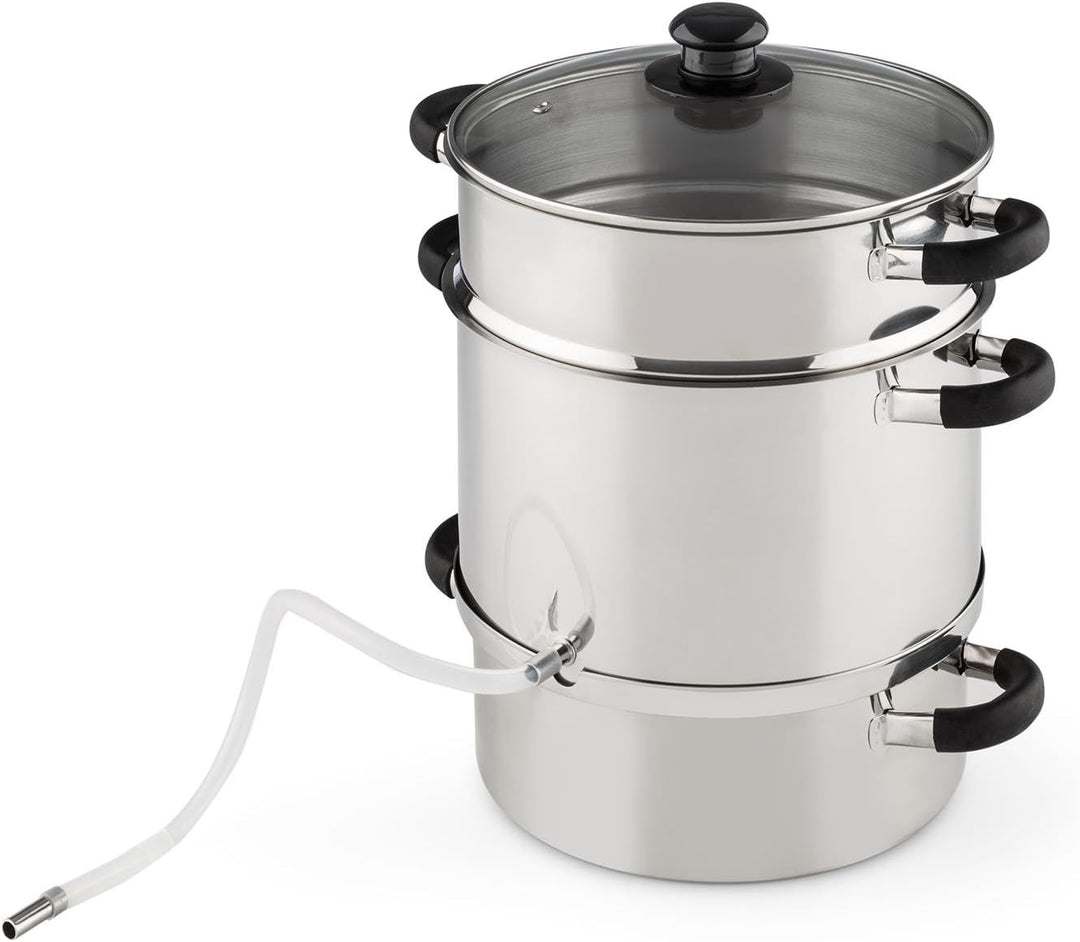 Klarstein Applebee - Elektrischer Dampfentsafter, Edelstahl Fruchtentsafter, 1500 W starkes Heizelem