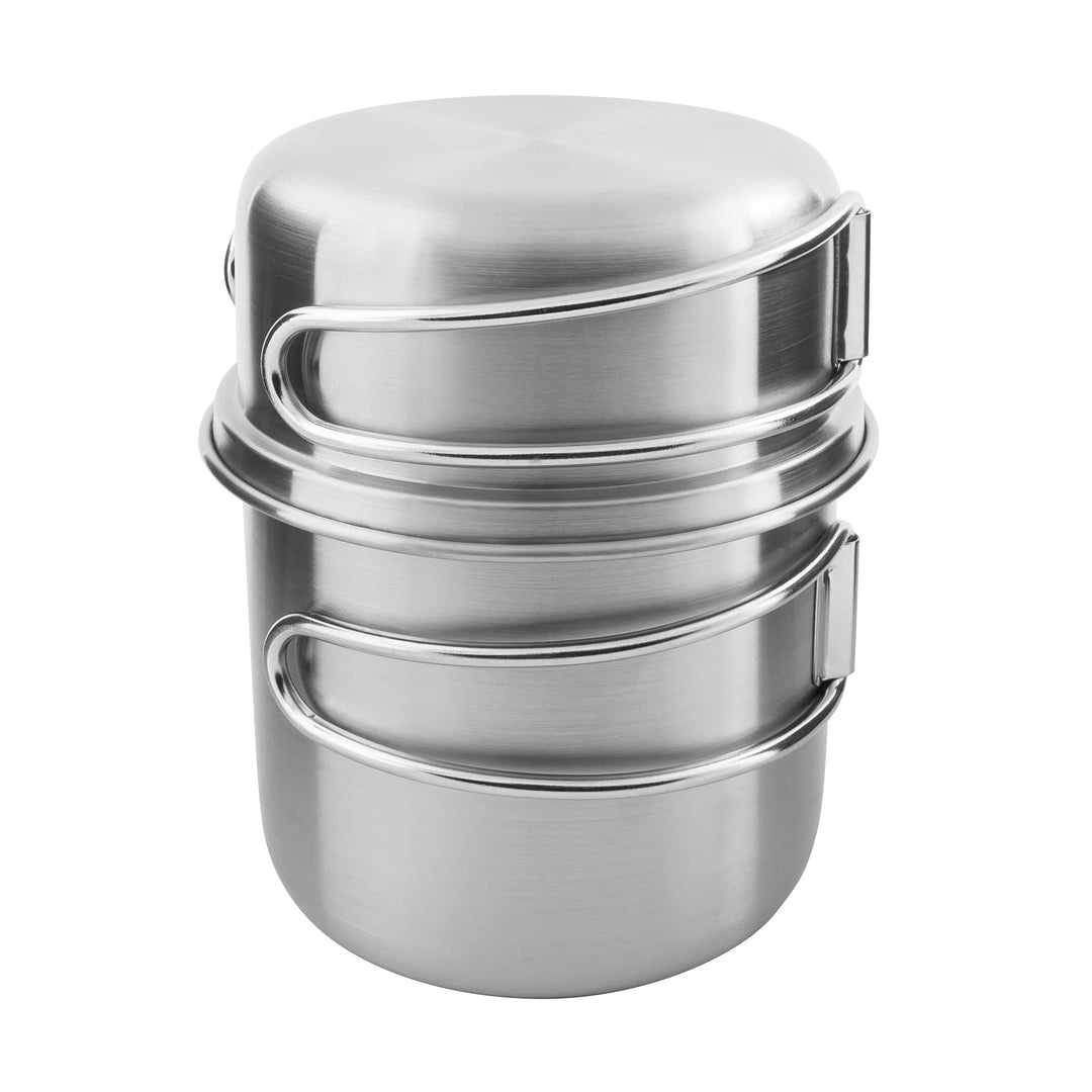 Tatonka Handle Mug Set (500/600 / 850 ml) – Becherset aus rostfreiem Edelstahl bestehend aus Tasse u
