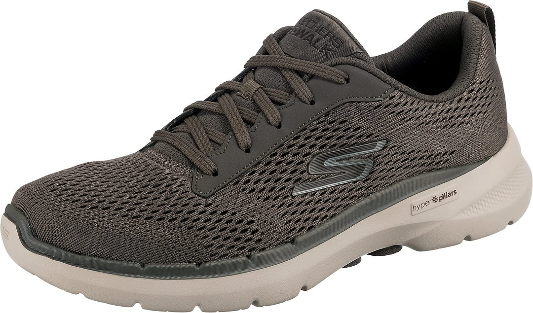 Skechers Herren Sneakers 41 EU Taupe Textile Synthetic, 41 EU Taupe Textile Synthetic