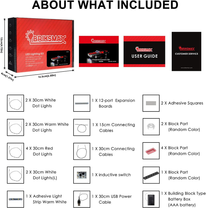 BRIKSMAX 10304 Led Licht für Lego Chevrolet Camaro Z28 - Compatible with Lego  Icons Bausteinen Mode