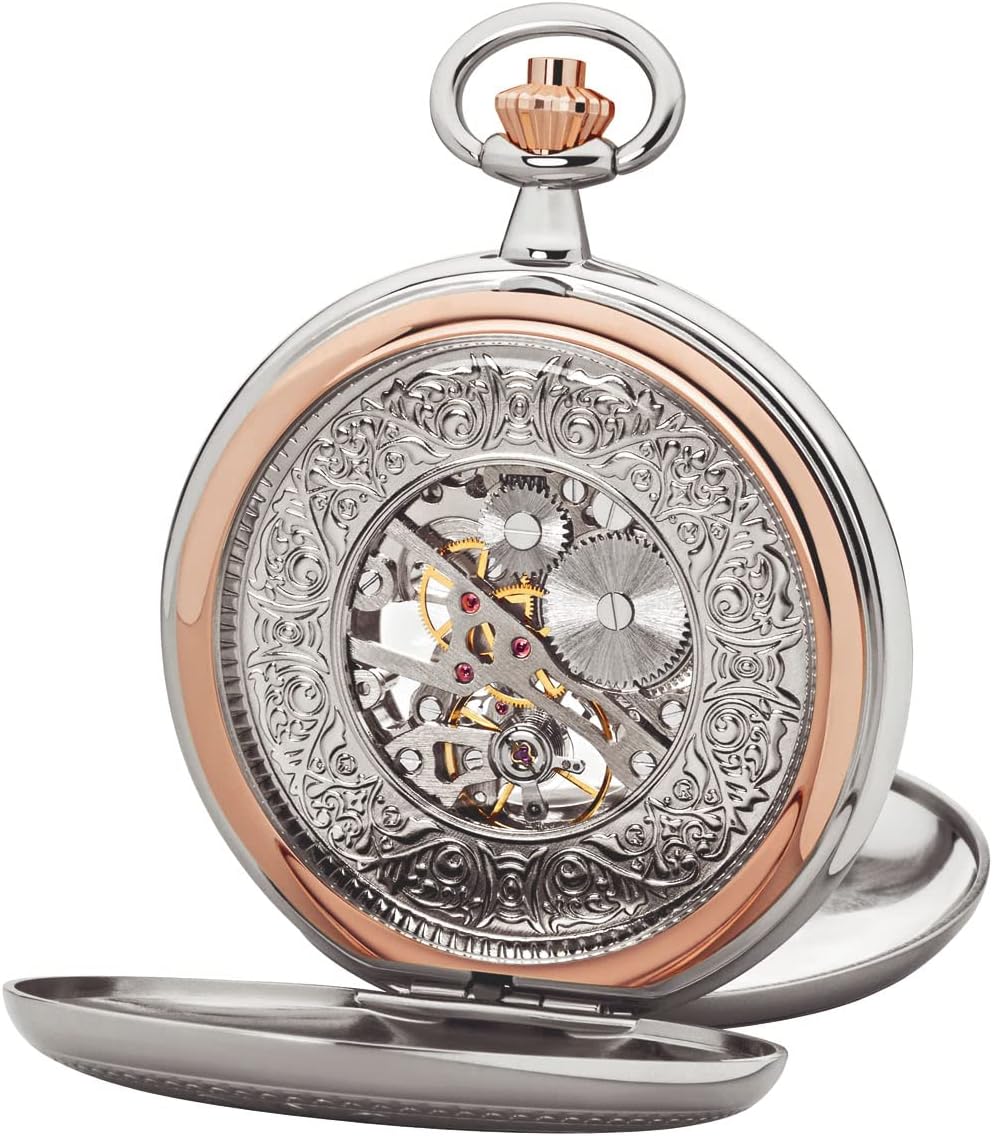 Regent Herren Taschenuhr Savonnette Skelett 51 MM Mechanischer Handaufzug Römische Zahlen in verschi
