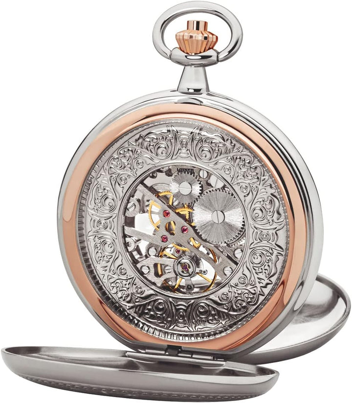 Regent Herren Taschenuhr Savonnette Skelett 51 MM Mechanischer Handaufzug Römische Zahlen in verschi