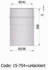 Mauermuffe doppel 300 mm, Ø150mm, unlackiert 30cm lang 150mm