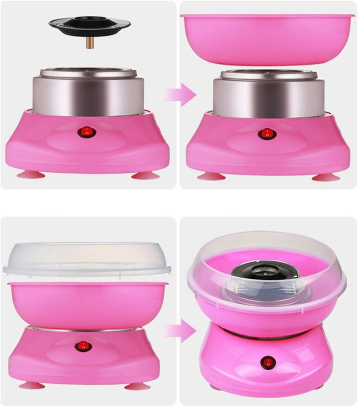 500W Zuckerwattemaschine, Mini Home DIY Süssigkeitenmaschine, 220V Zuckerwattegerät, mit 10 Zuckerwa