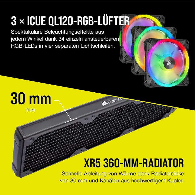 Corsair Hydro X Series, iCUE XH305i RGB Individuelles Kühlungs-Kit (XC7 RGB (115X/AM4), XD5 Pumpen/K