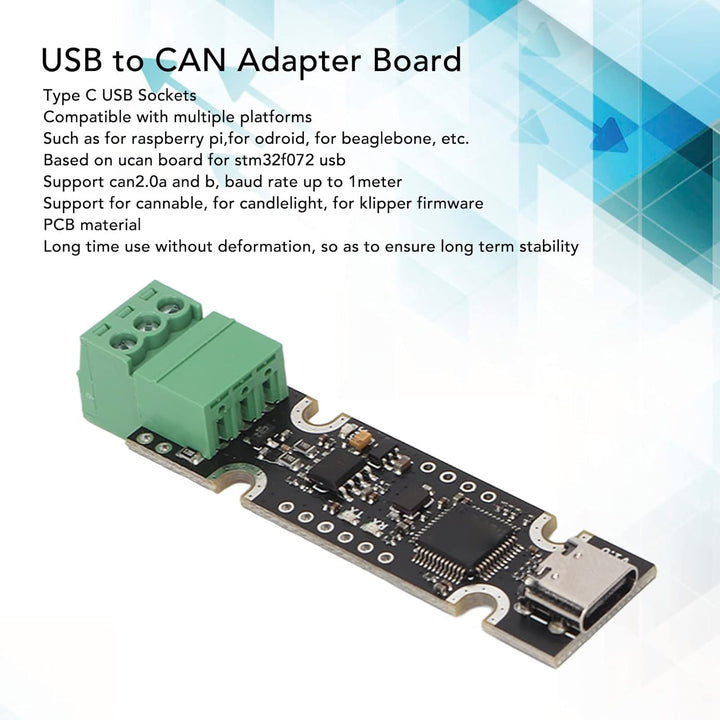 Tonysa USB-zu-CAN-Adapterplatine Basierend auf STM32F072, Unterstützung für CANable für Candlelight