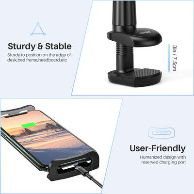 TRYONE Schwanenhals Tablet Halterung, Tablet Halter – Flexibler Verstellbarer Arm im Bett für Ipad/H