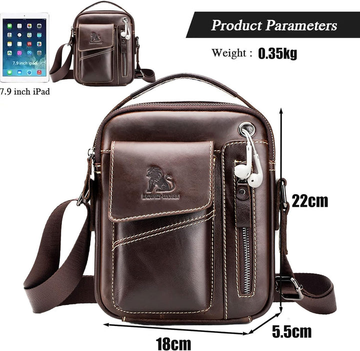 Einyniuer Herren Umhängetasche Mode Crossbody Tasche Leder Schultertasche Herrentasche Vintage für A
