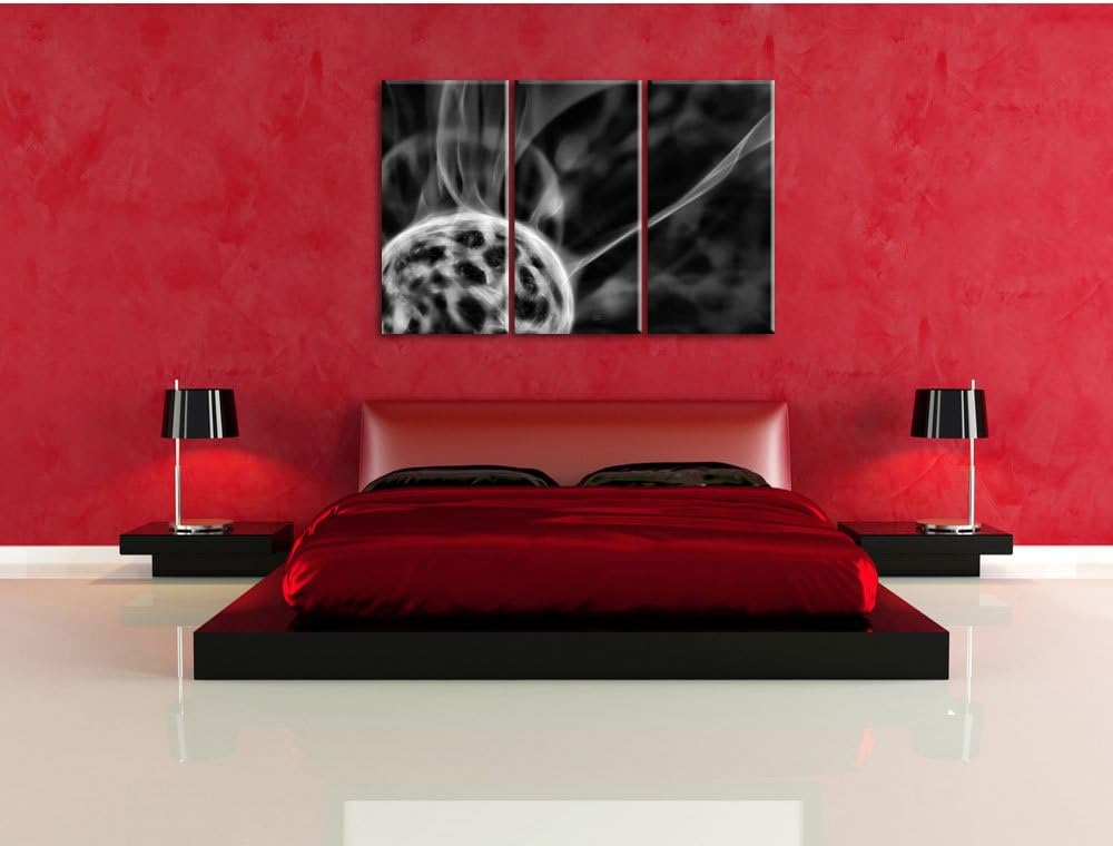 Pixxprint leuchtender Energieball als Leinwandbild/Grösse: 3 Teilig (120x80) cm/Wandbild/Kunstdruck/