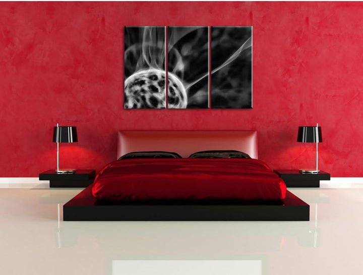 Pixxprint leuchtender Energieball als Leinwandbild/Grösse: 3 Teilig (120x80) cm/Wandbild/Kunstdruck/
