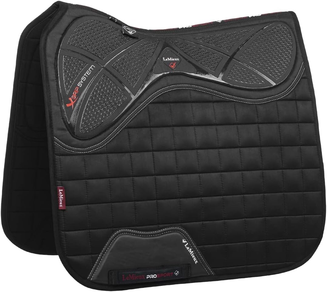 LeMieux X-Grip Silicone Dressage Square Dressurschabracke L Schwarz, L Schwarz
