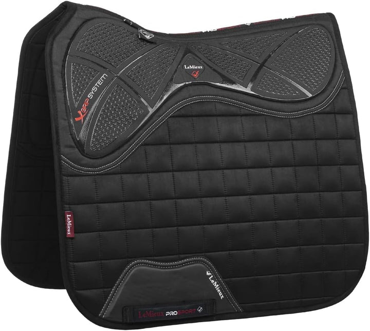LeMieux X-Grip Silicone Dressage Square Dressurschabracke L Schwarz, L Schwarz