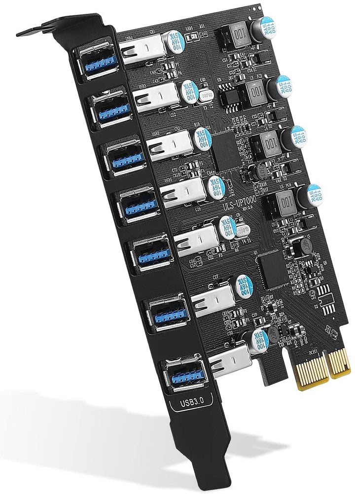 FARBOKO USB PCIe Karte 7-Port, PCIe USB 3.0 5Gbps Erweiterungskarte USB 3.2 (USB 3.1) Gen1 Interner