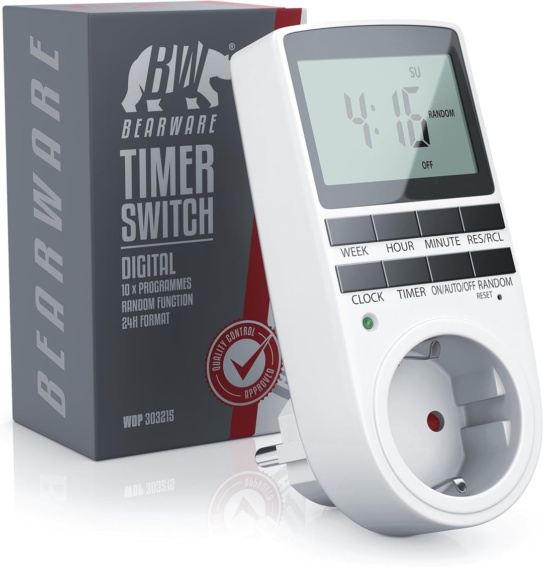 CSL - 2X Digitale Zeitschaltuhr - Programmierbarer Timer - LCD-Display 5,3 cm - 3680W - Digital-Zeit