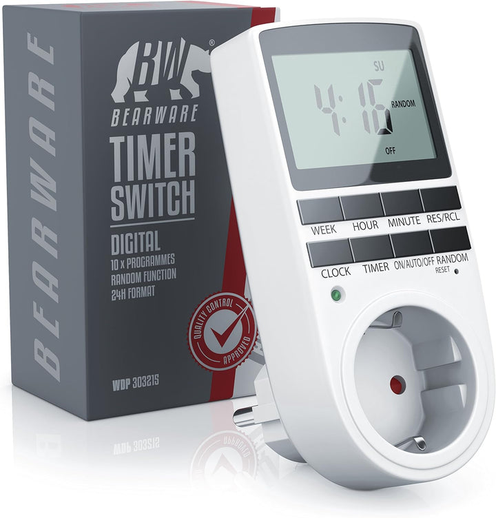 CSL - 2X Digitale Zeitschaltuhr - Programmierbarer Timer - LCD-Display 5,3 cm - 3680W - Digital-Zeit