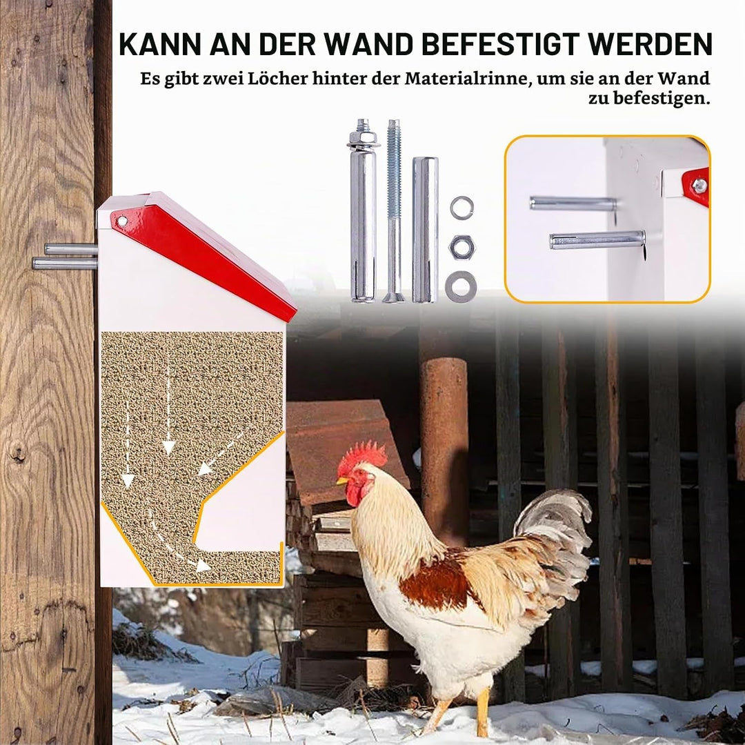 BREUAILY 4.5kg Futterautomat Hühner Hühnerfutter Automat Hängend Geflügelfutterautomaten mit Deckel