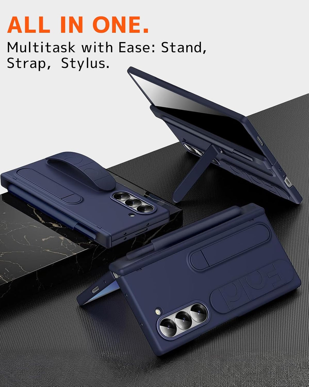 NINKI für Samsung Galaxy Z fold 7 Hülle mit Stift, Anti-Kratzer Displayschutz fold7 Hülle mit Stände
