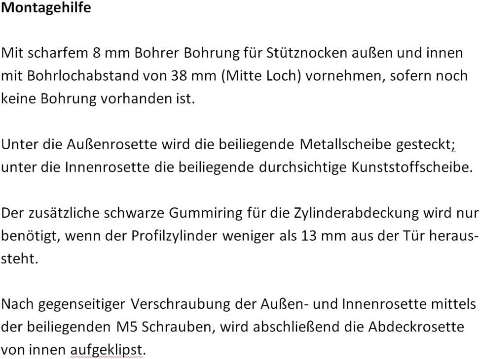 Schutz-Türschloss-Rosette ES1 WK2 mit Brandschutz zertifiziertem Edelstahl V2a Mattkern-Zylinderschu