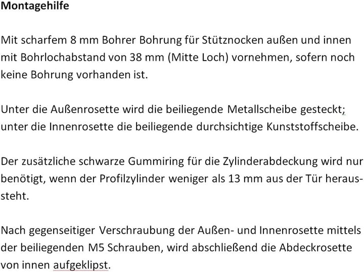 Schutz-Türschloss-Rosette ES1 WK2 mit Brandschutz zertifiziertem Edelstahl V2a Mattkern-Zylinderschu